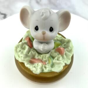 Vintage Precious Moments Lettuce Pray Mouse Porcelain Figurine by Enesco 1996